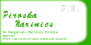 piroska marinics business card